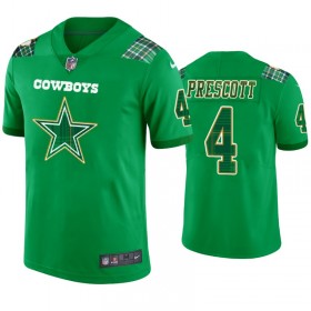 Maillot Dallas Cowboys Dak Prescott 4 Kelly Vert St. Patricks Day - Homme